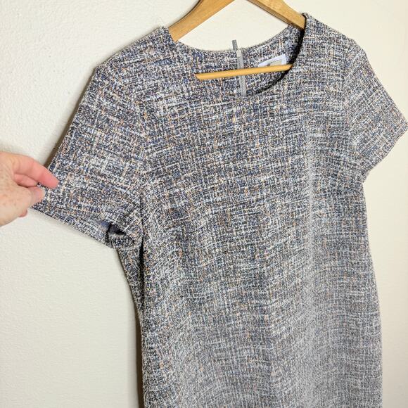 Calvin Klein Multicolor Short Sleeve Tweed Sheath Dress 14 - Picture 3 of 10